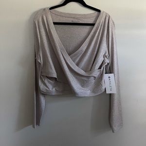 Athleta Cropped Crossover Long-sleeve Top